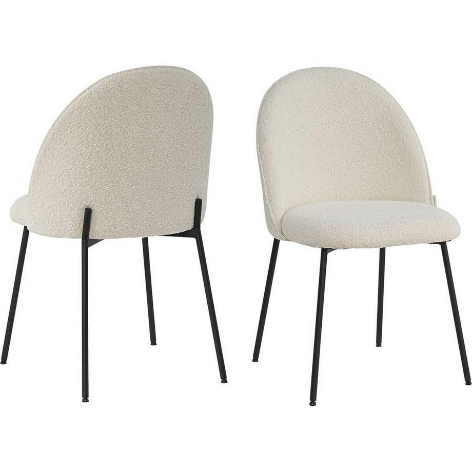 mutoni Chaise de salle à manger Clusto tissu métal beige (lot de 2)  