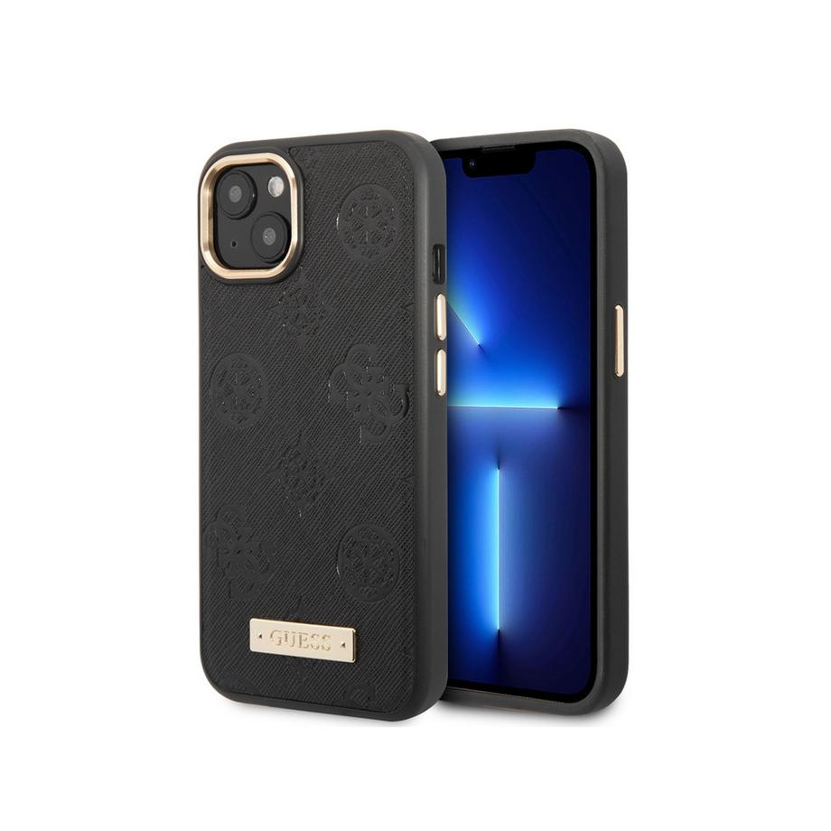 GUESS  Hülle iPhone 13 PU Peony Metal Plate 