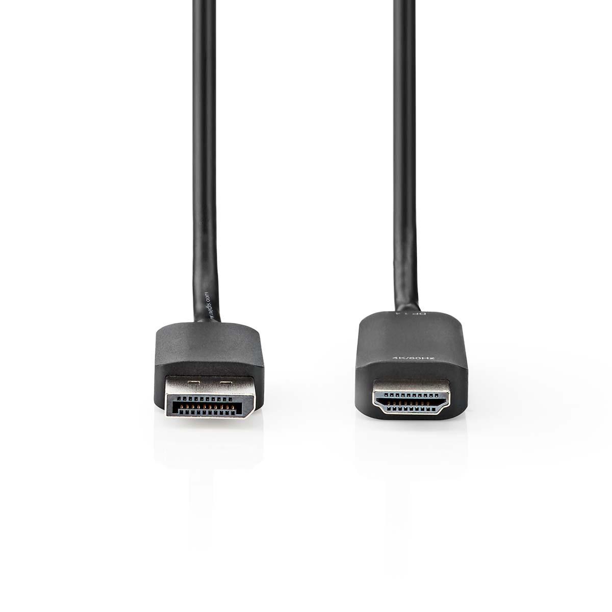 Nedis  Cavo Displayport | DisplayPort maschio | Connettore HDMI™ | 4K@60Hz | Nichelato | 2,00 m | Rotondo | PVC | Nero | Scatola 