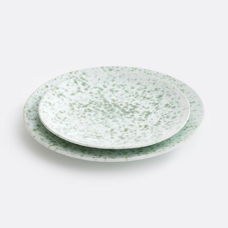 La Redoute Intérieurs Set aus 4 flachen Tellern aus Steingut mit reaktiver Glasur Halni  
