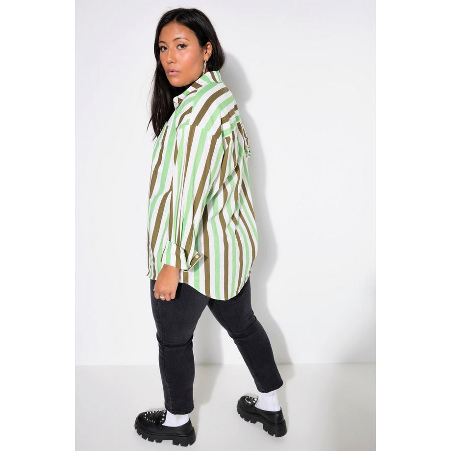 Studio Untold Camicia Oversize a Righe Maniche Lunghe  