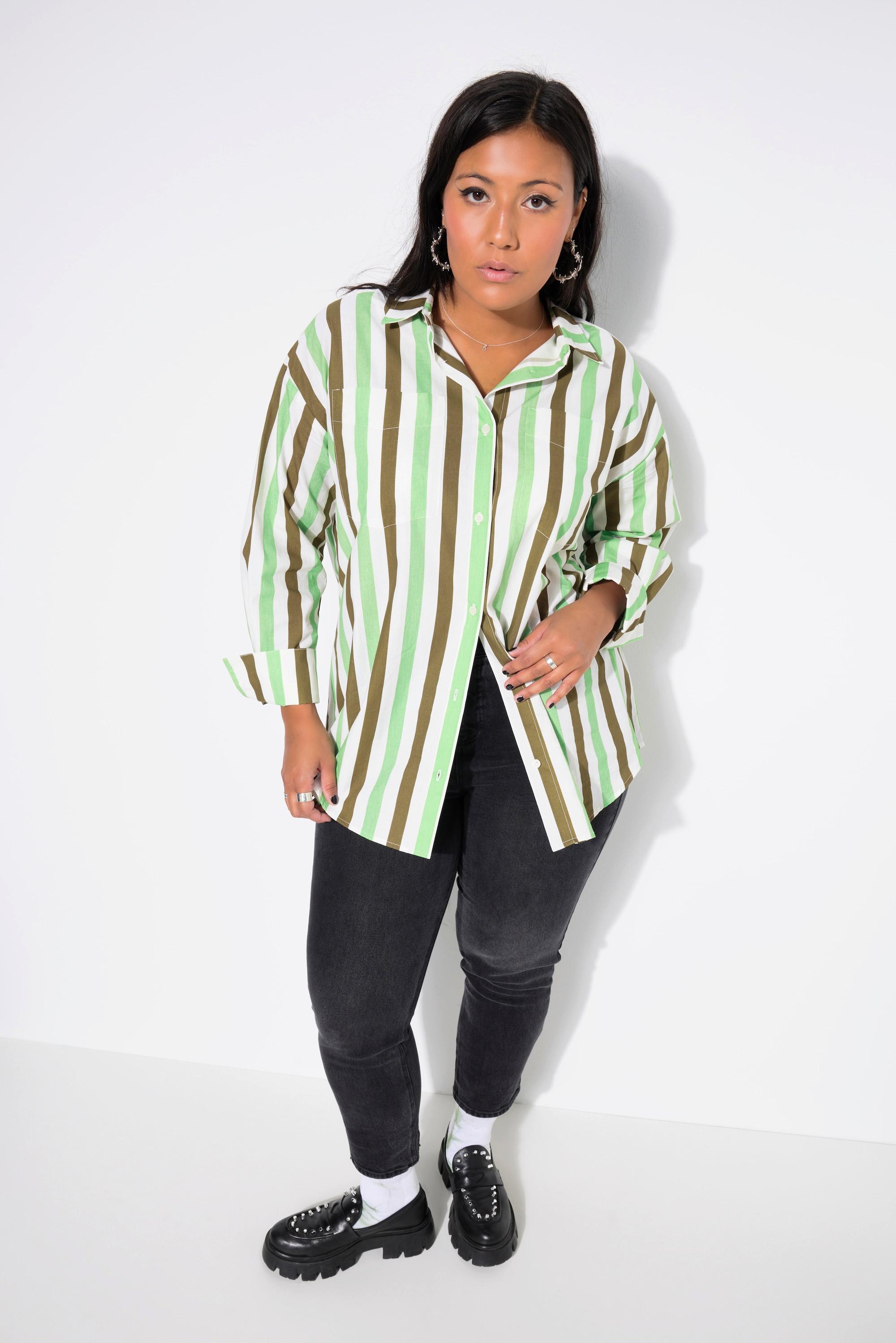 Studio Untold Camicia Oversize a Righe Maniche Lunghe  