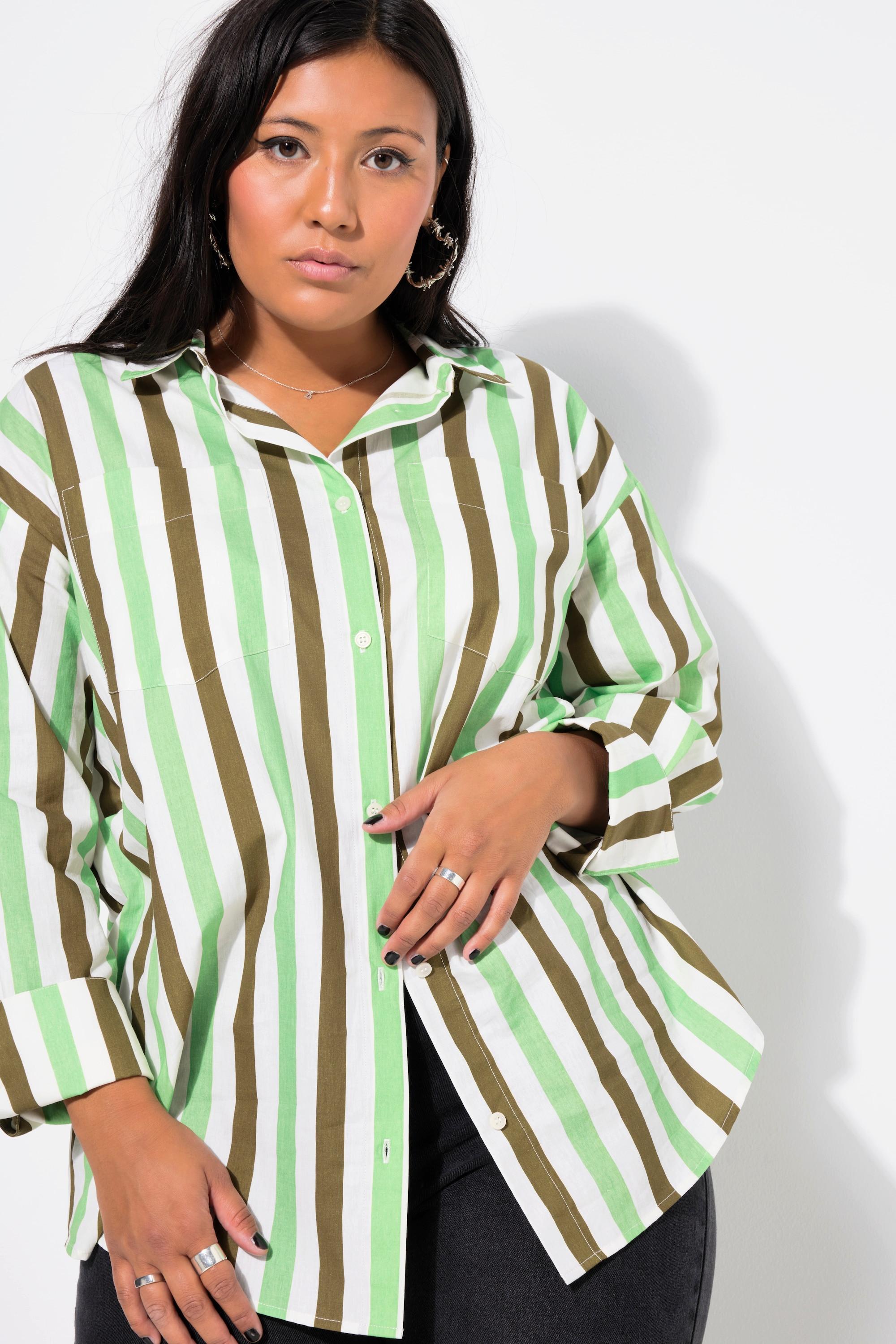Studio Untold Camicia Oversize a Righe Maniche Lunghe  