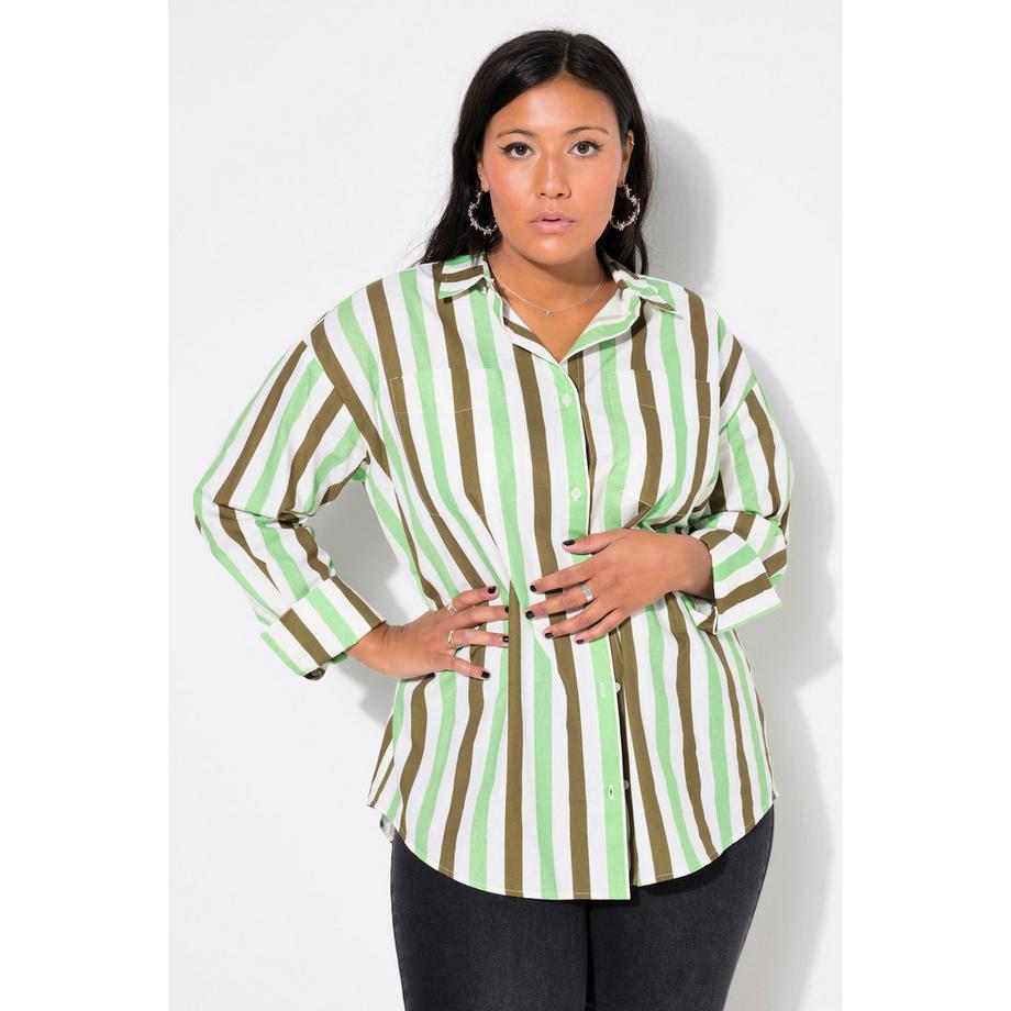 Studio Untold Camicia Oversize a Righe Maniche Lunghe  