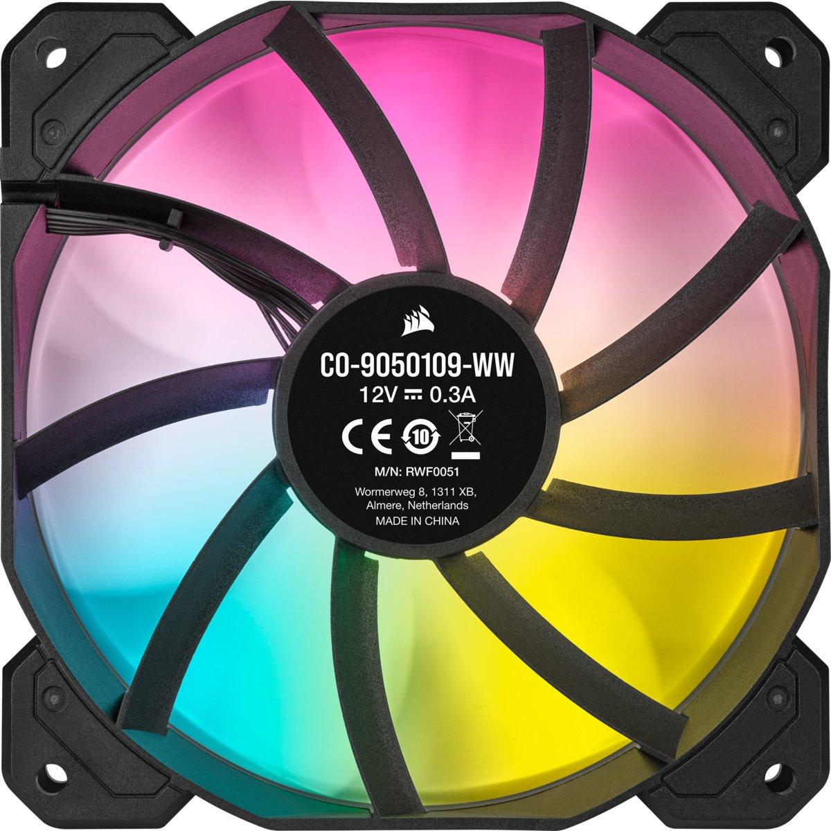 Corsair  SP120 RGB ELITE Computergehäuse Ventilator 12 cm Schwarz 3 Stück(e) 