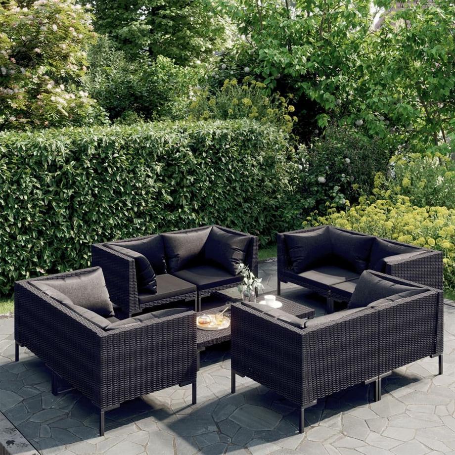 VidaXL set divani da giardino Polirattan  