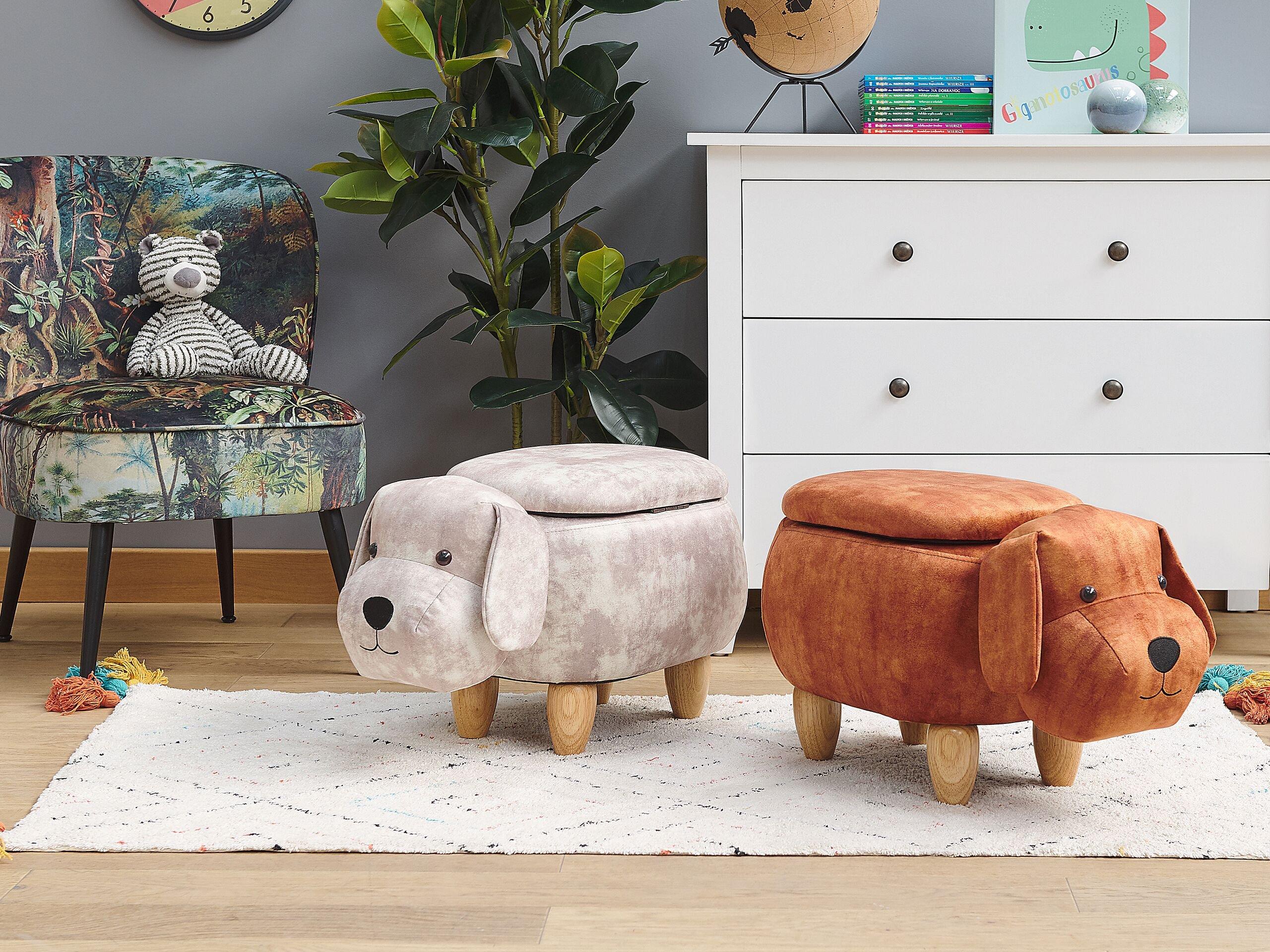 Beliani Hocker aus Samtstoff Modern DOGGY  