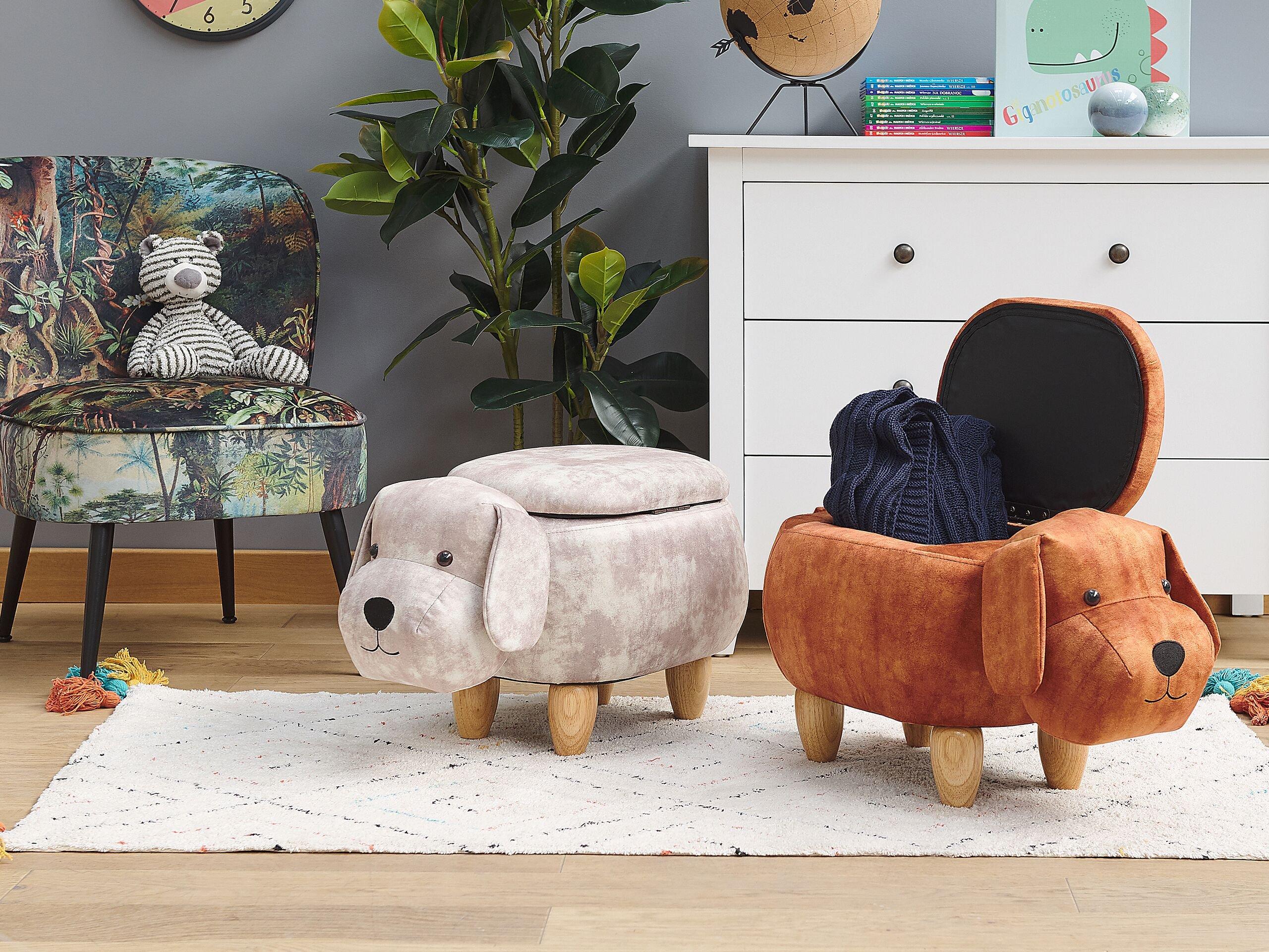 Beliani Hocker aus Samtstoff Modern DOGGY  