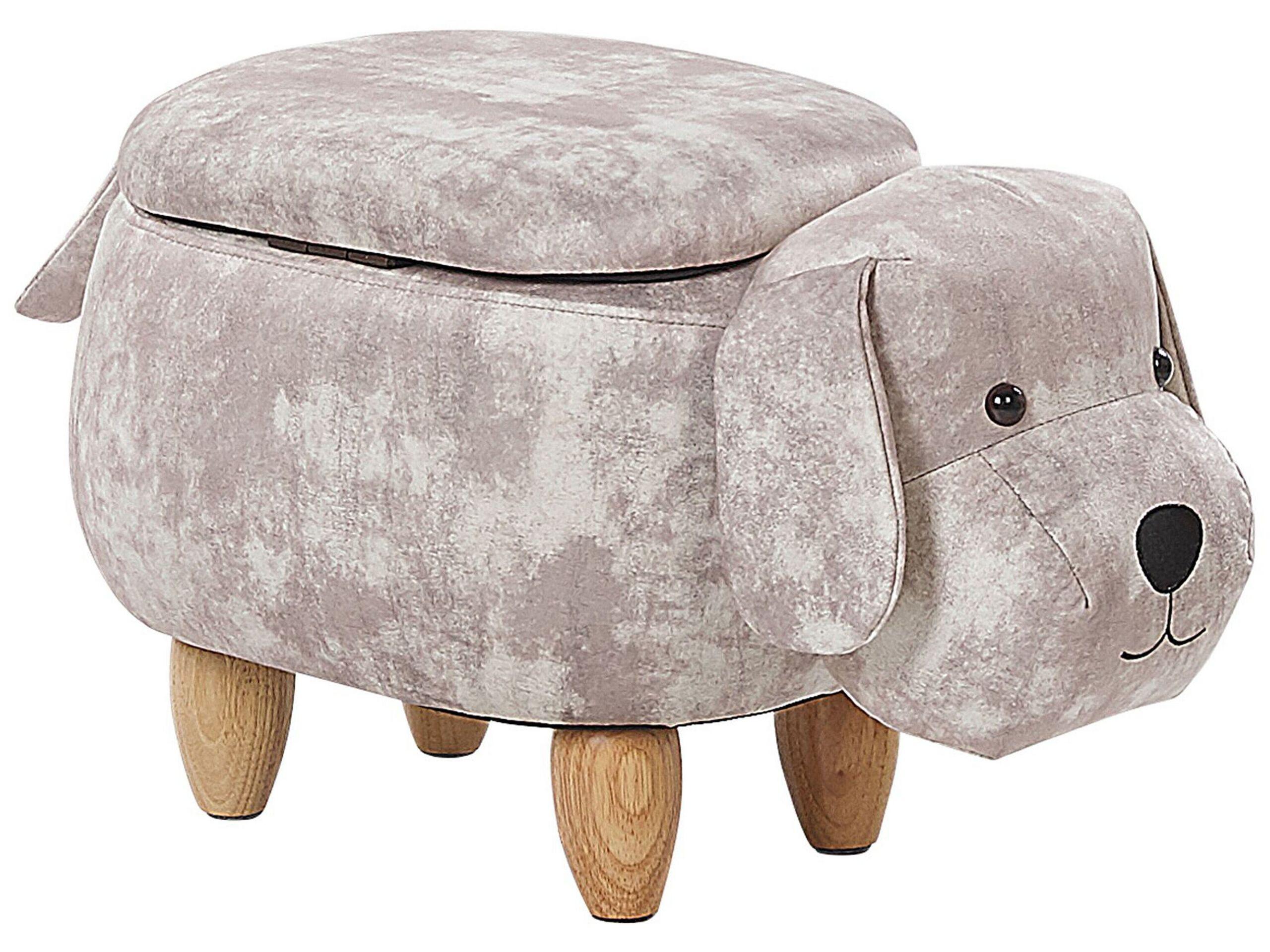 Beliani Hocker aus Samtstoff Modern DOGGY  