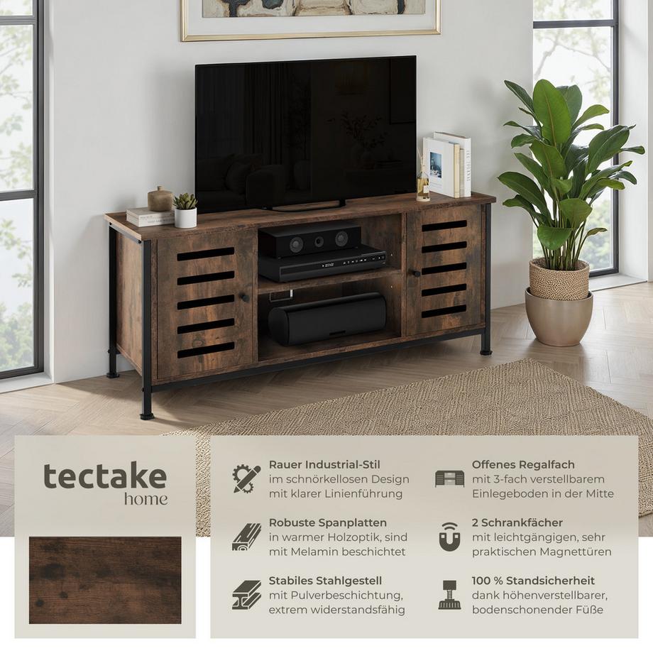 Tectake Meuble pour téléviseur CARLOW style industriel  