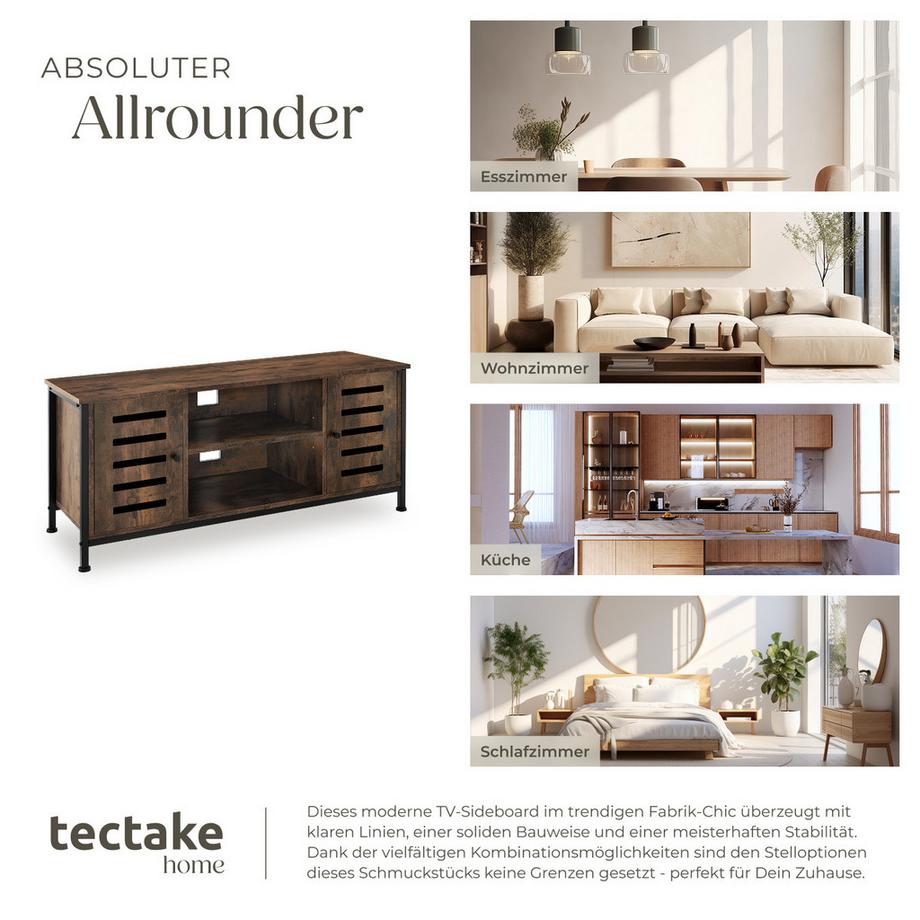 Tectake Meuble pour téléviseur CARLOW style industriel  