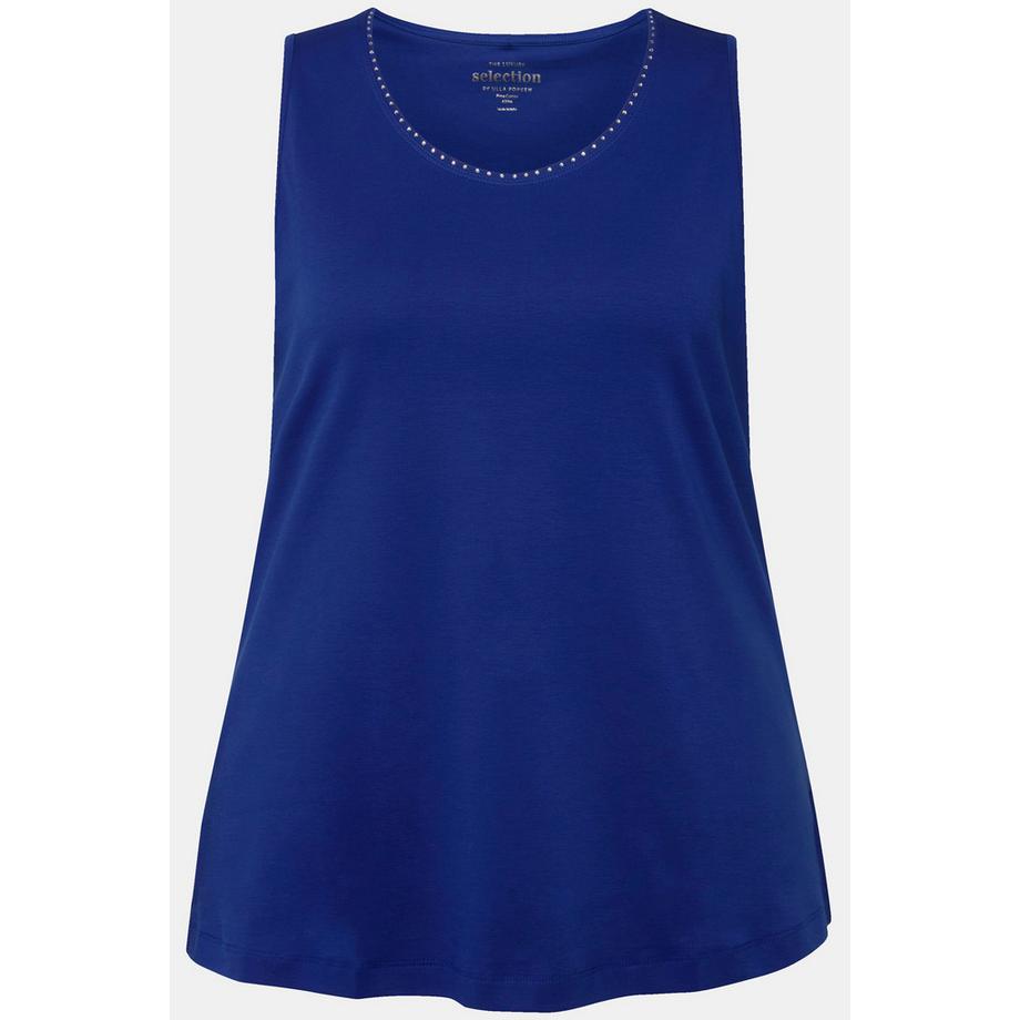 Ulla Popken Pima Cotton A-Linie Rundhals Ärmelloses Top  