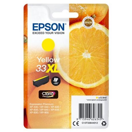 EPSON  Oranges Singlepack Yellow 33XL Claria Premium Ink 