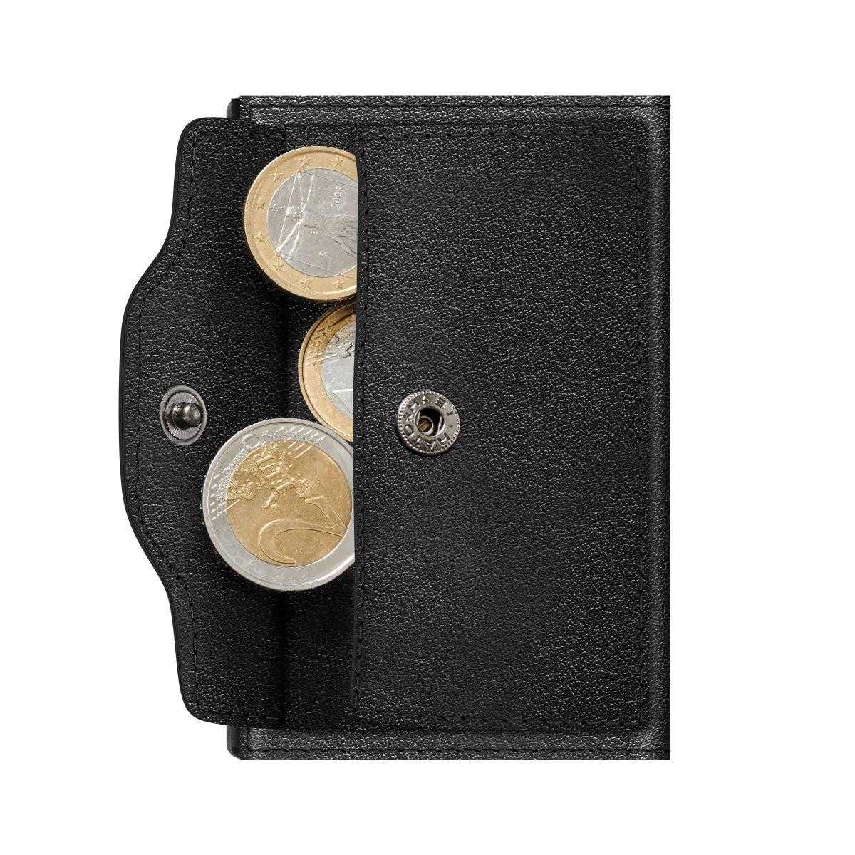 Tru Virtu  Portefeuille Click & Slide Coin Pocket Nappa Noir/Noir 