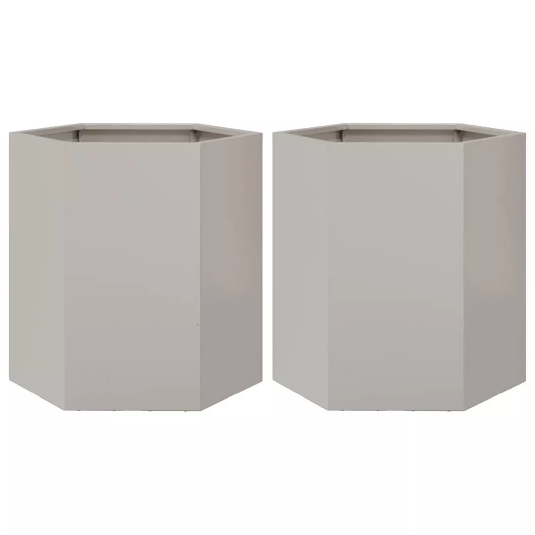 Vidaxl - Jardinières 2 pcs hexagone 46x40x45 cm acier inoxydable