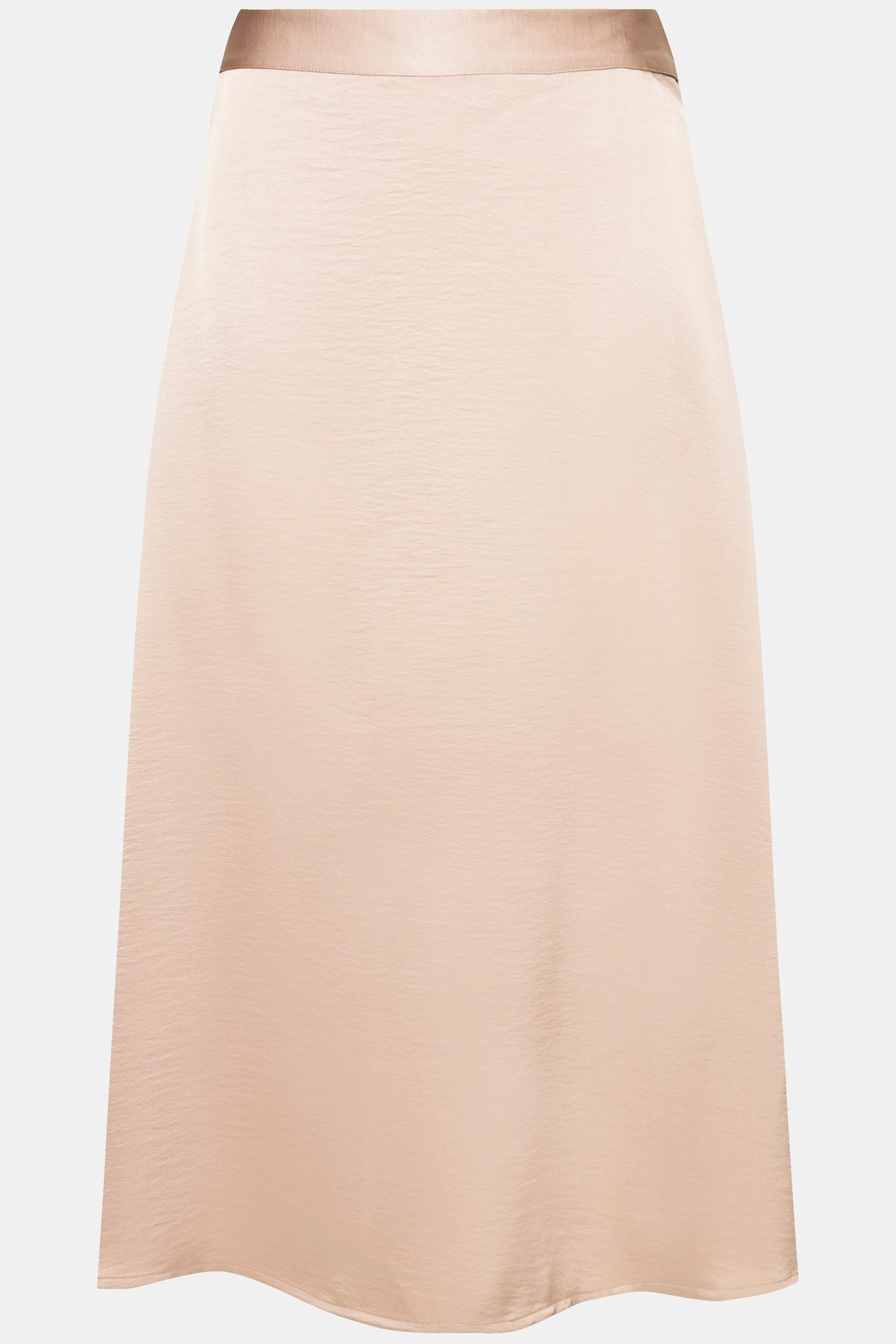 Ulla Popken Gonna midi in raso linea A vita comoda  