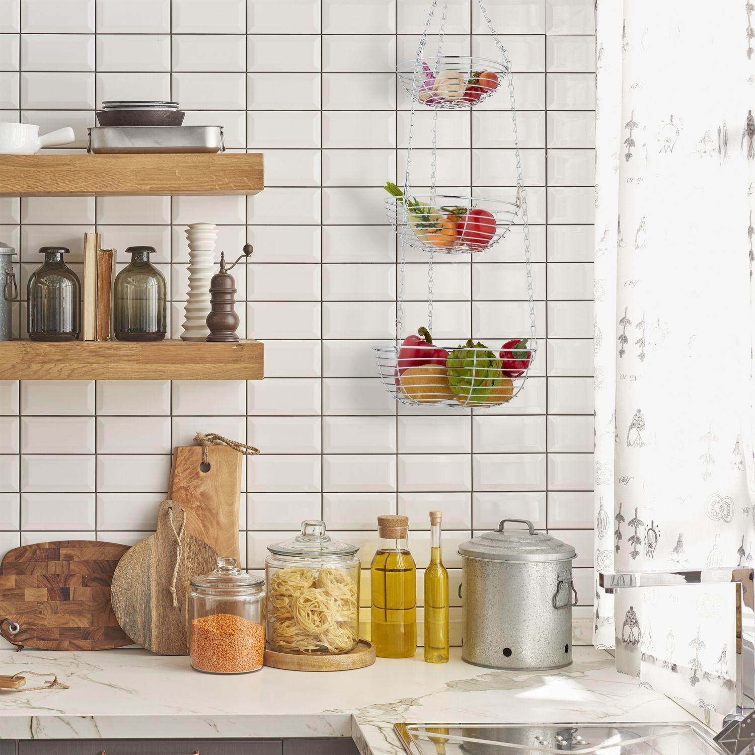 B2X Hängender Obstkorb in Silber  