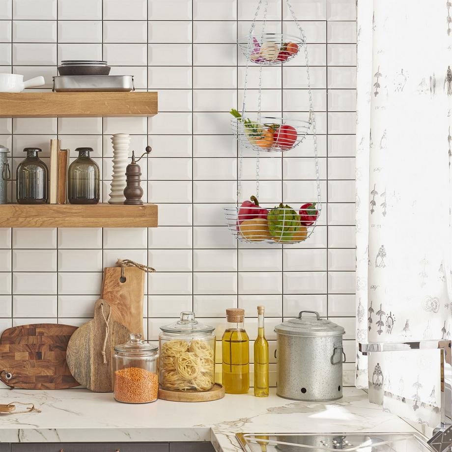 B2X Cesto di frutta da appendere in argento  