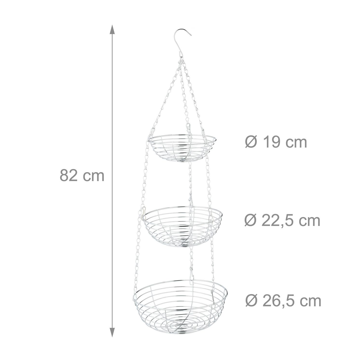 B2X Hängender Obstkorb in Silber  