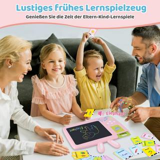 Activity-board  Deutsch lernen Lernspielzeug für Kinder, Sprechende Lernkarten LCD-Schreibtafel 388 Wörter, Lesen & Schreiben 