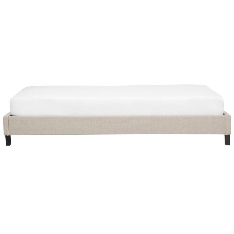 Beliani Lit sans tête de lit en Tissu Traditionnel ROANNE  