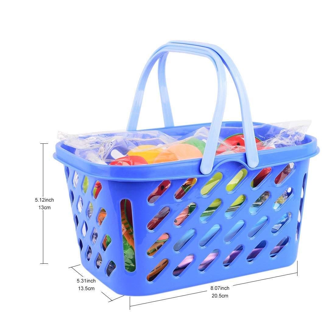 Activity-board  Play kitchen accessories 23 pieces, with a toy knife and a beautiful basket 