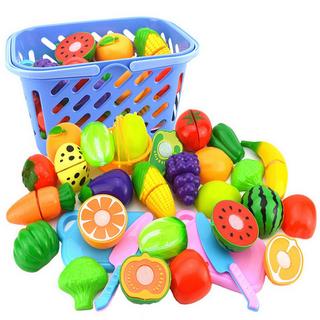 Activity-board  Play kitchen accessories 23 pieces, with a toy knife and a beautiful basket 