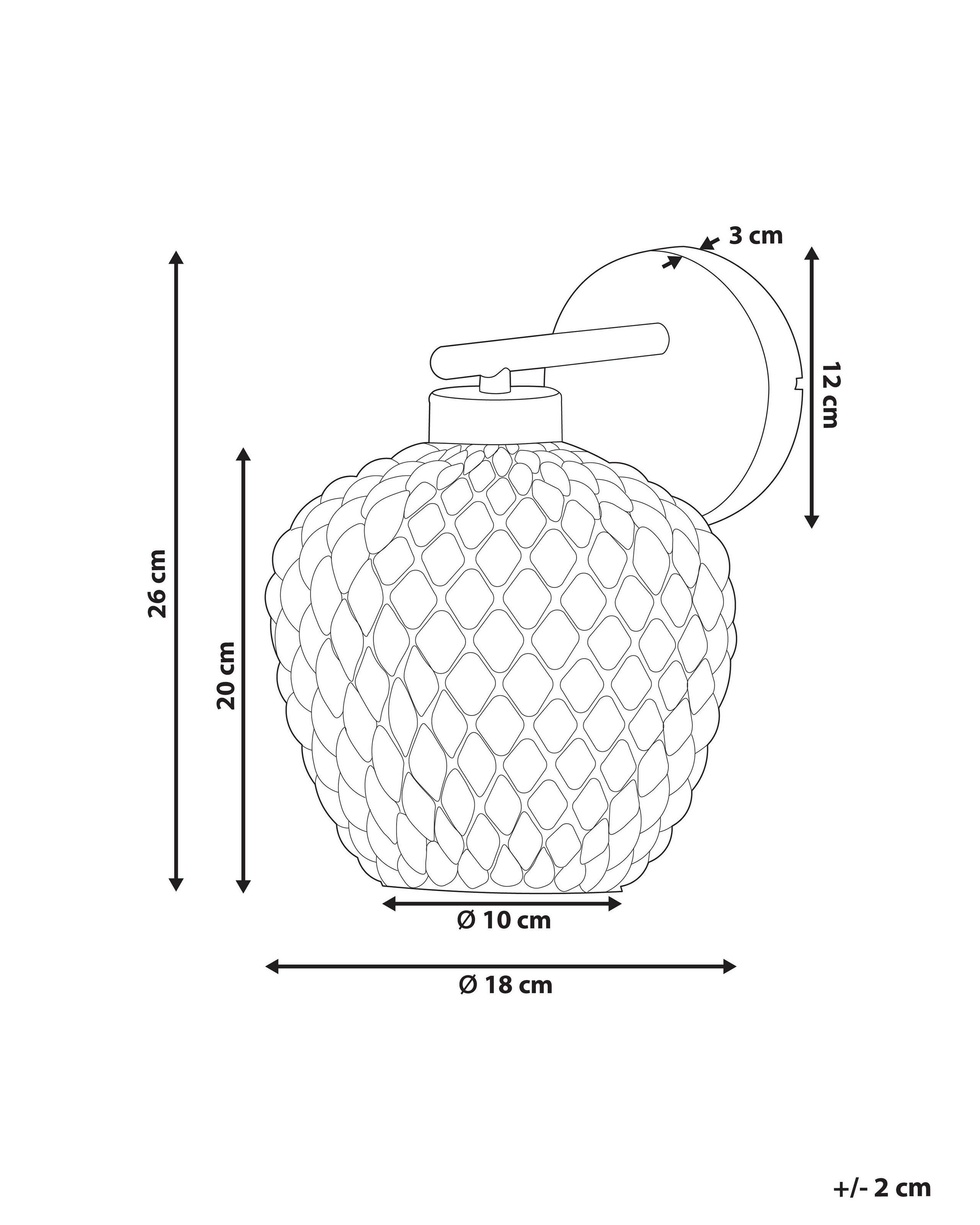 Beliani Wandlampe aus Glas Modern SHERRY  