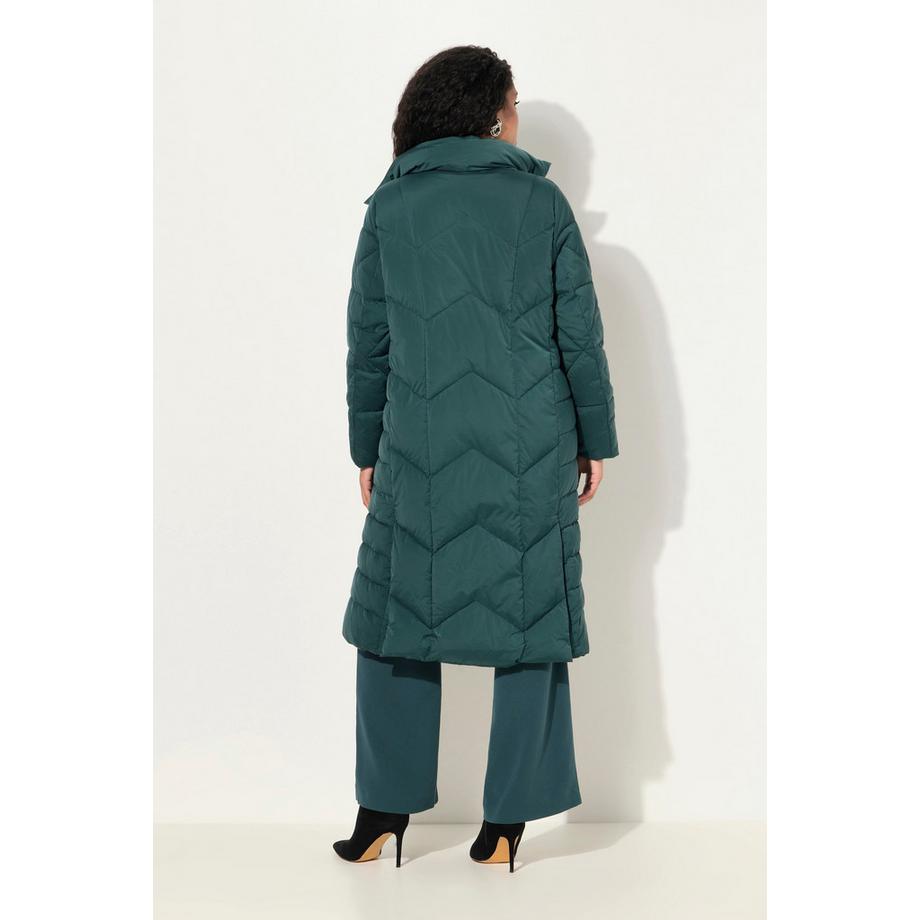 Ulla Popken Manteau matelassé A-Line Col Montant Boutons-Pression Latéraux  