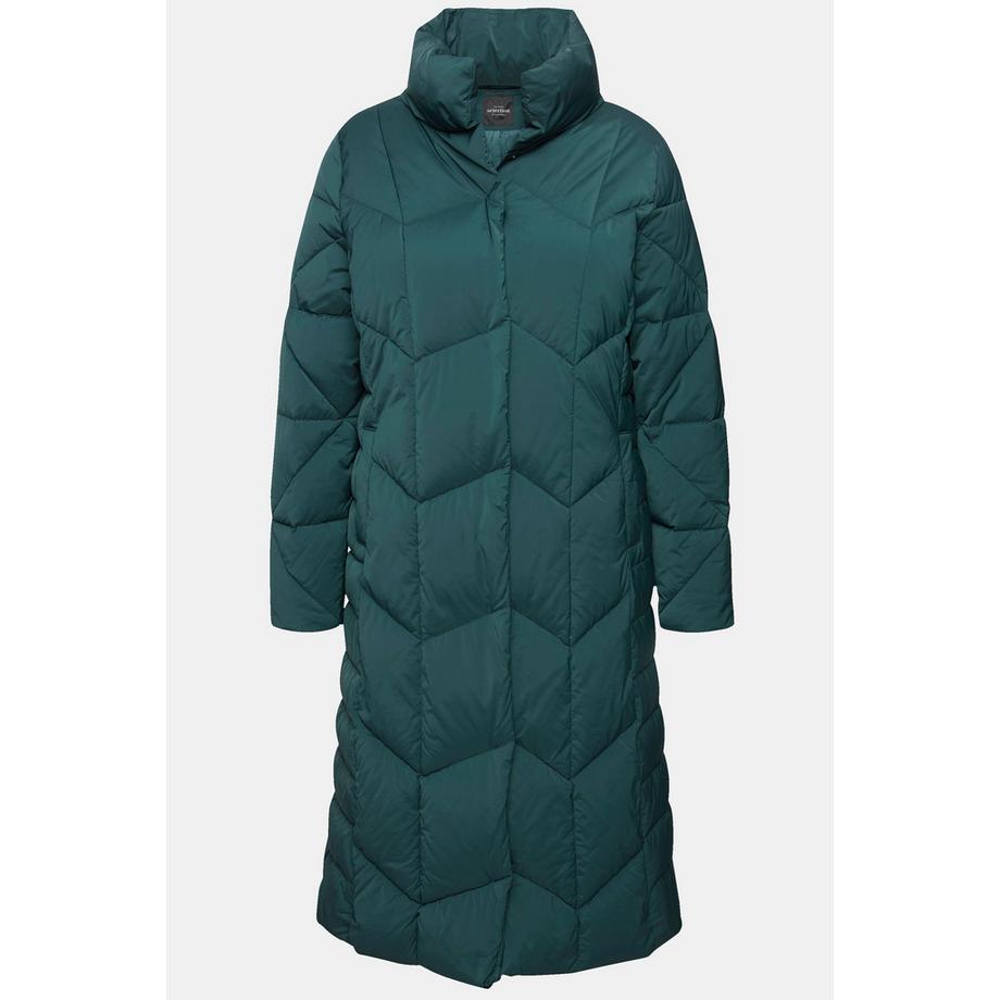 Ulla Popken Manteau matelassé A-Line Col Montant Boutons-Pression Latéraux  