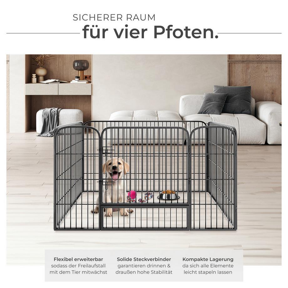 Tectake  Enclos pour chiots et chiens TINO en 4 parties pliables et modulables 