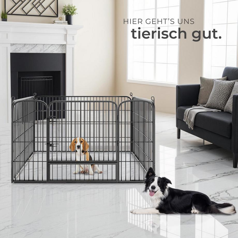 Tectake  Enclos pour chiots et chiens TINO en 4 parties pliables et modulables 