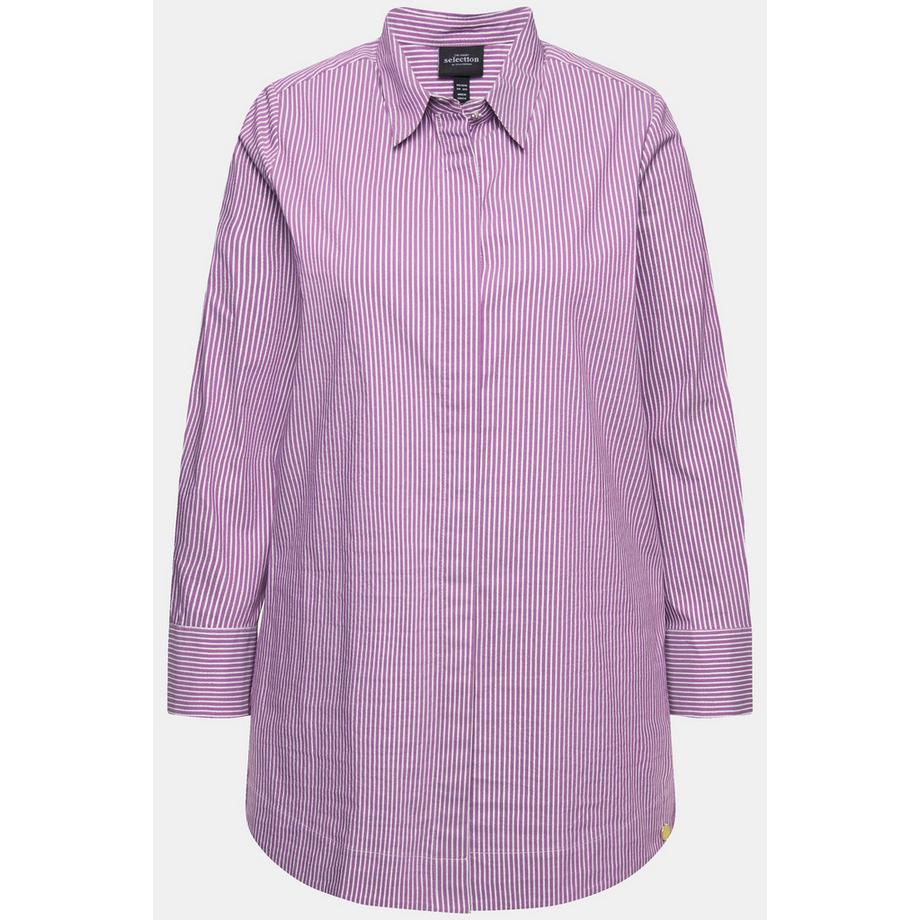Ulla Popken Chemisier à rayures Col chemise Manches longues  