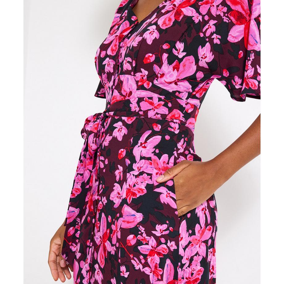 Joe Browns Robe longue fleurie manches larges boutonnée  