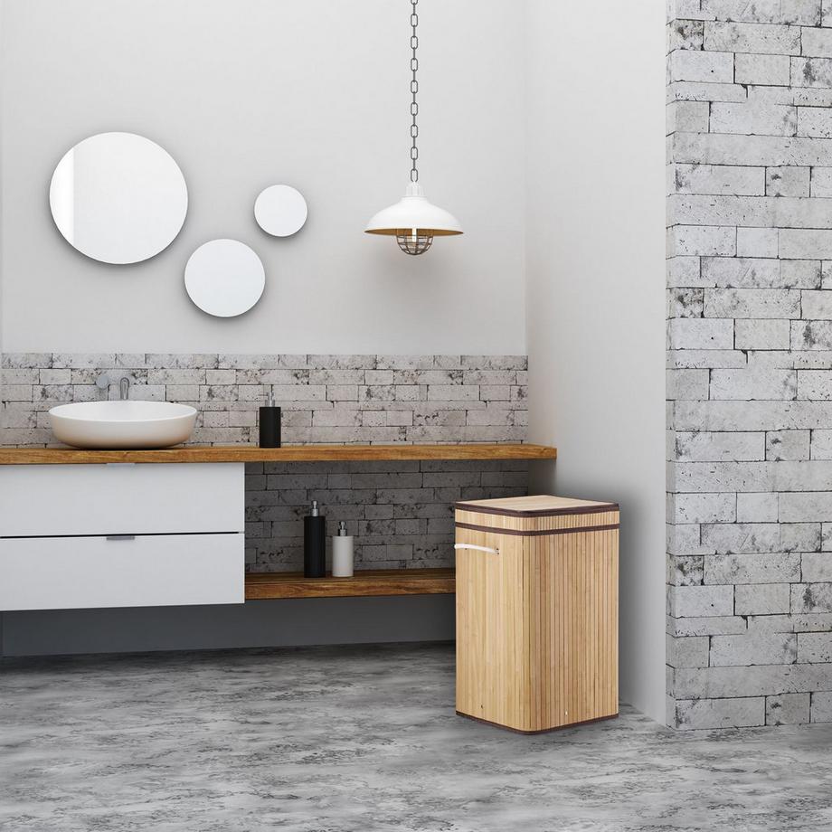 B2X Cesto portabiancheria pieghevole in bambù  