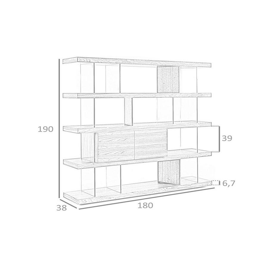 ANGEL CERDA Ripiano in noce e vetro  