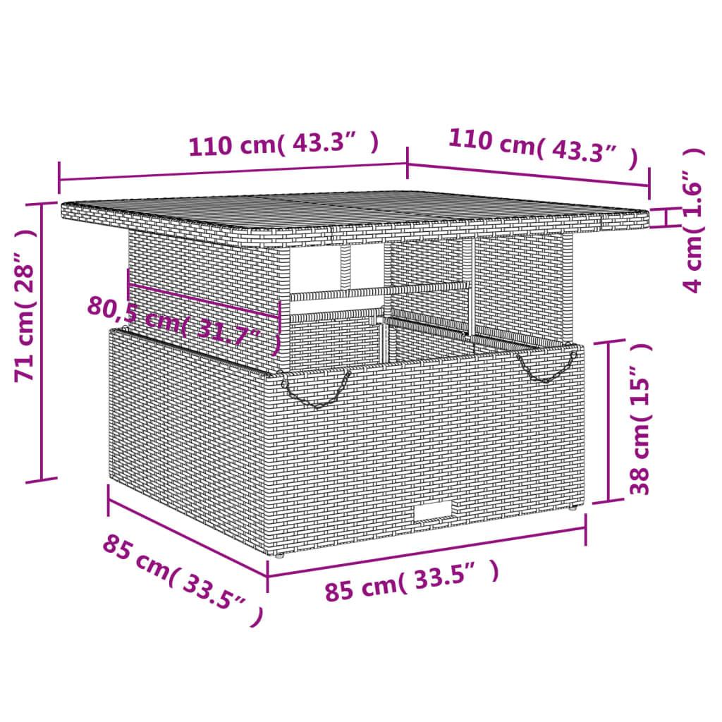 VidaXL Gartentisch poly-rattan  