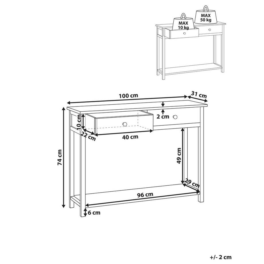 Beliani Console en Sassafras Rustique SALTON  