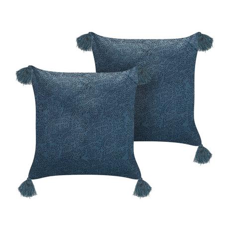 Beliani Lot de 2 coussins en Velours Boho SETARIA  