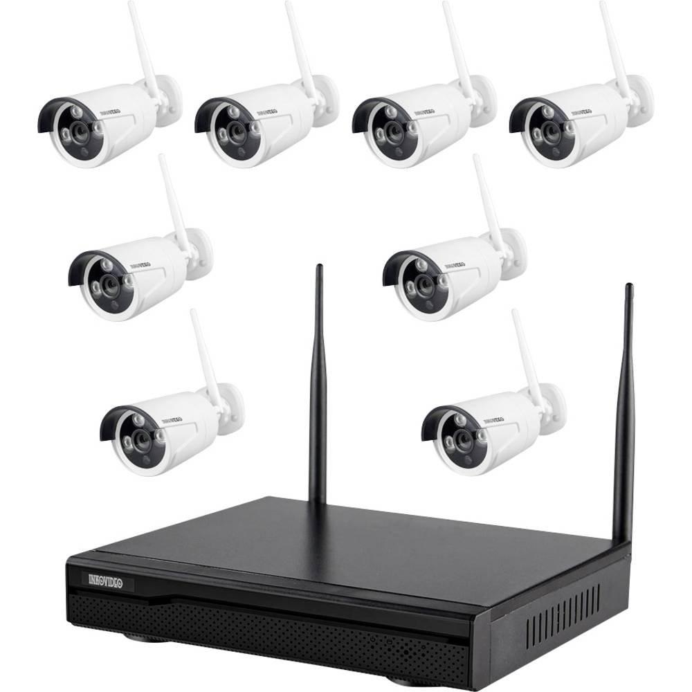 Inkovideo  Inkovideo WLAN Komplettset für Videoüberwachung mit 8-Kanal Netzwerkrekorder und 8x 3 MP Überwachungskameras 