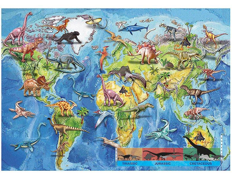 Educa  Puzzle Dinosaurier Weltkarte (150Teile) 