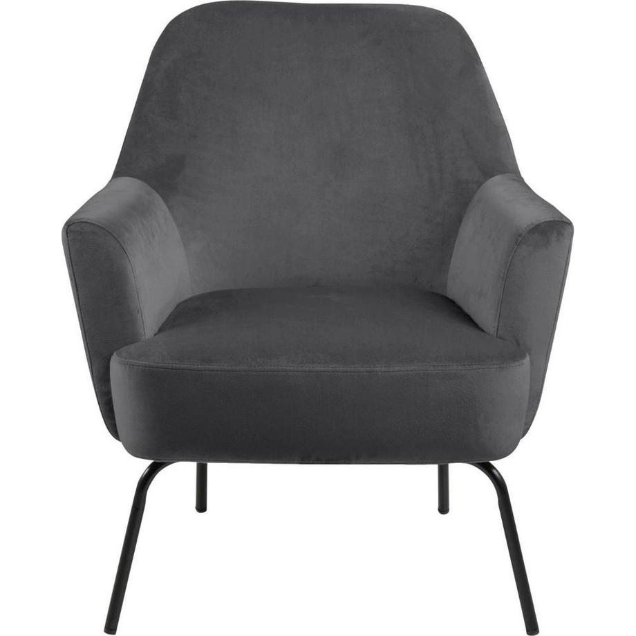 mutoni Chaise longue Chester VIC Tissu gris foncé noir  