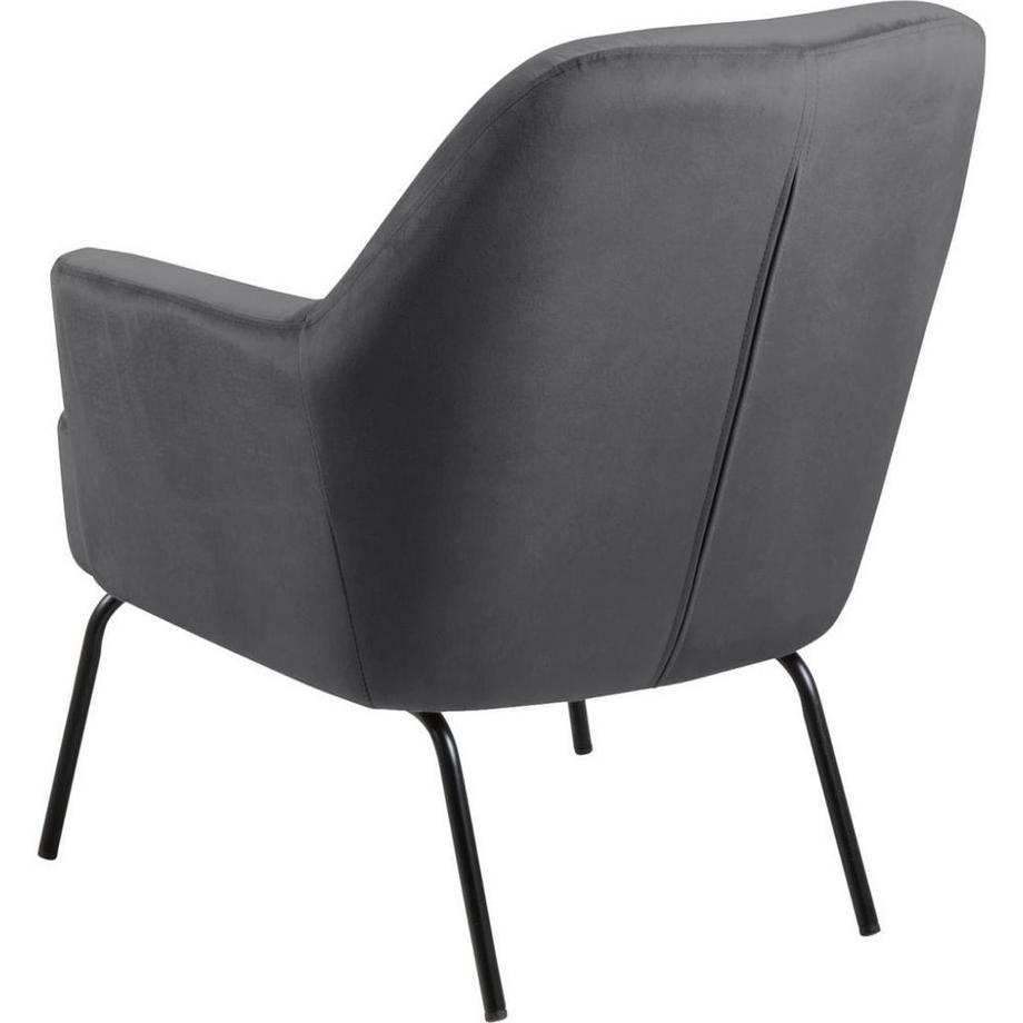 mutoni Chaise longue Chester VIC Tissu gris foncé noir  