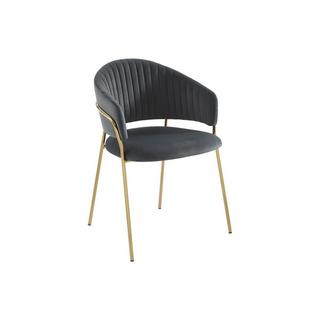 PASCAL MORABITO Lot de 2 chaises en velours et métal doré - Gris - MADOLIA de Pascal MORABITO  