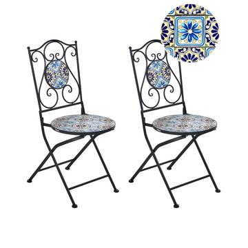Lot de 2 chaises de jardin en Métal Méditerranéen AGGIUS