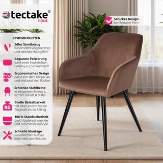 Tectake Chaise MARILYN Effet Velours Style Scandinave  