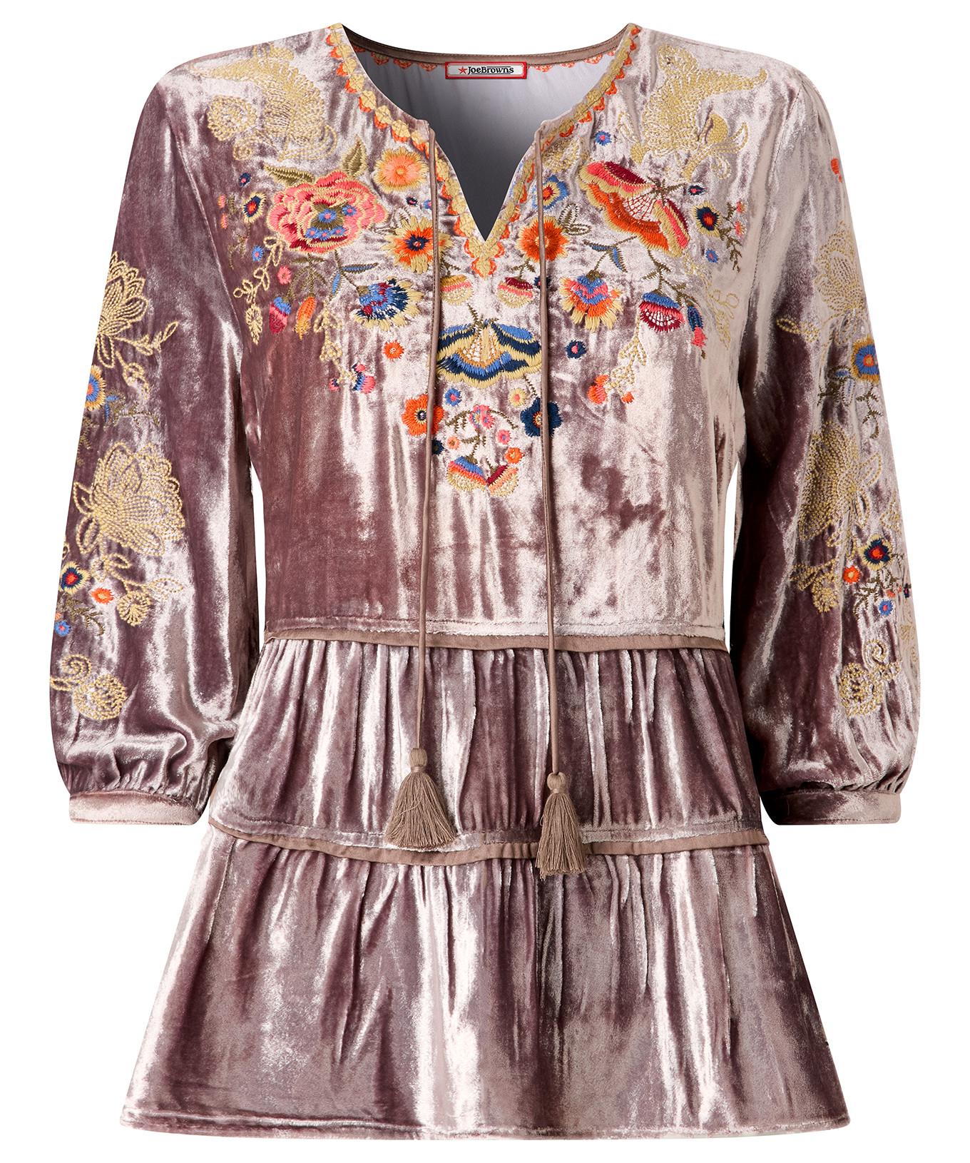 Joe Browns Besticktes Samtoberteil  