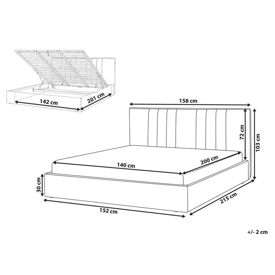 Beliani Lit ottoman en Tissu Moderne TARASCON  