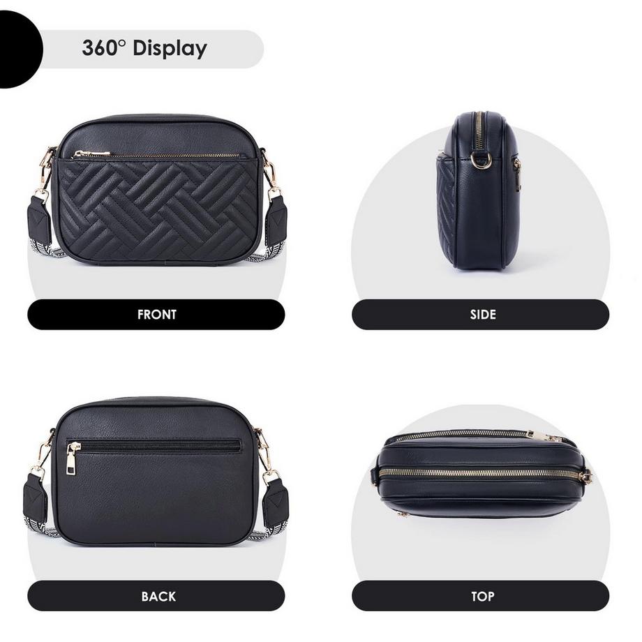 Only-bags.store Gesteppte Handy-Umhängetasche mit verstellbarem breitem Riemen  