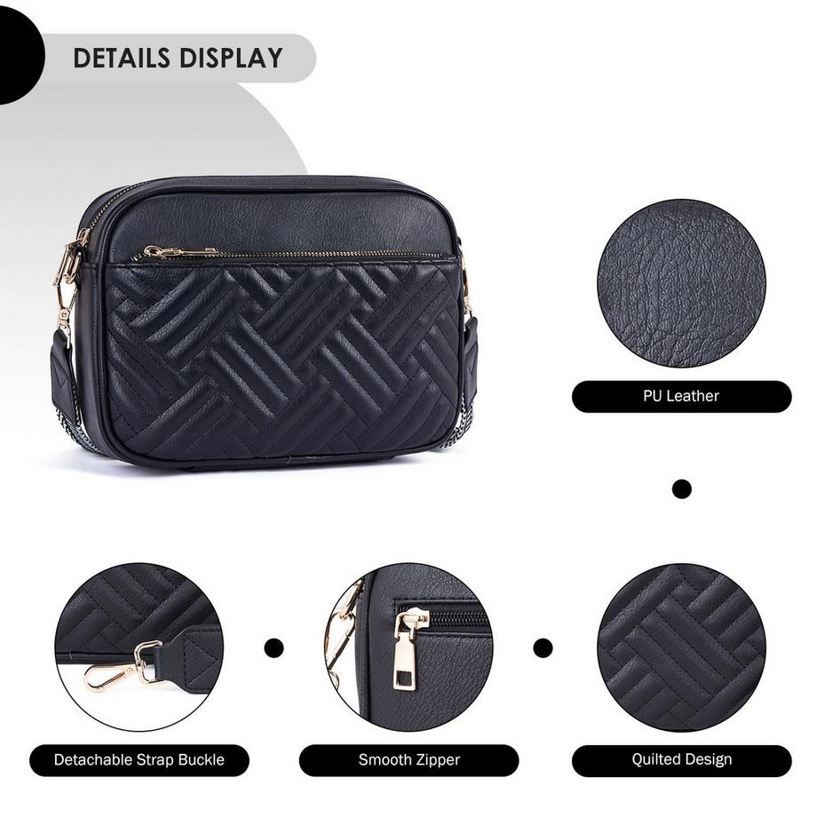 Only-bags.store Gesteppte Handy-Umhängetasche mit verstellbarem breitem Riemen  